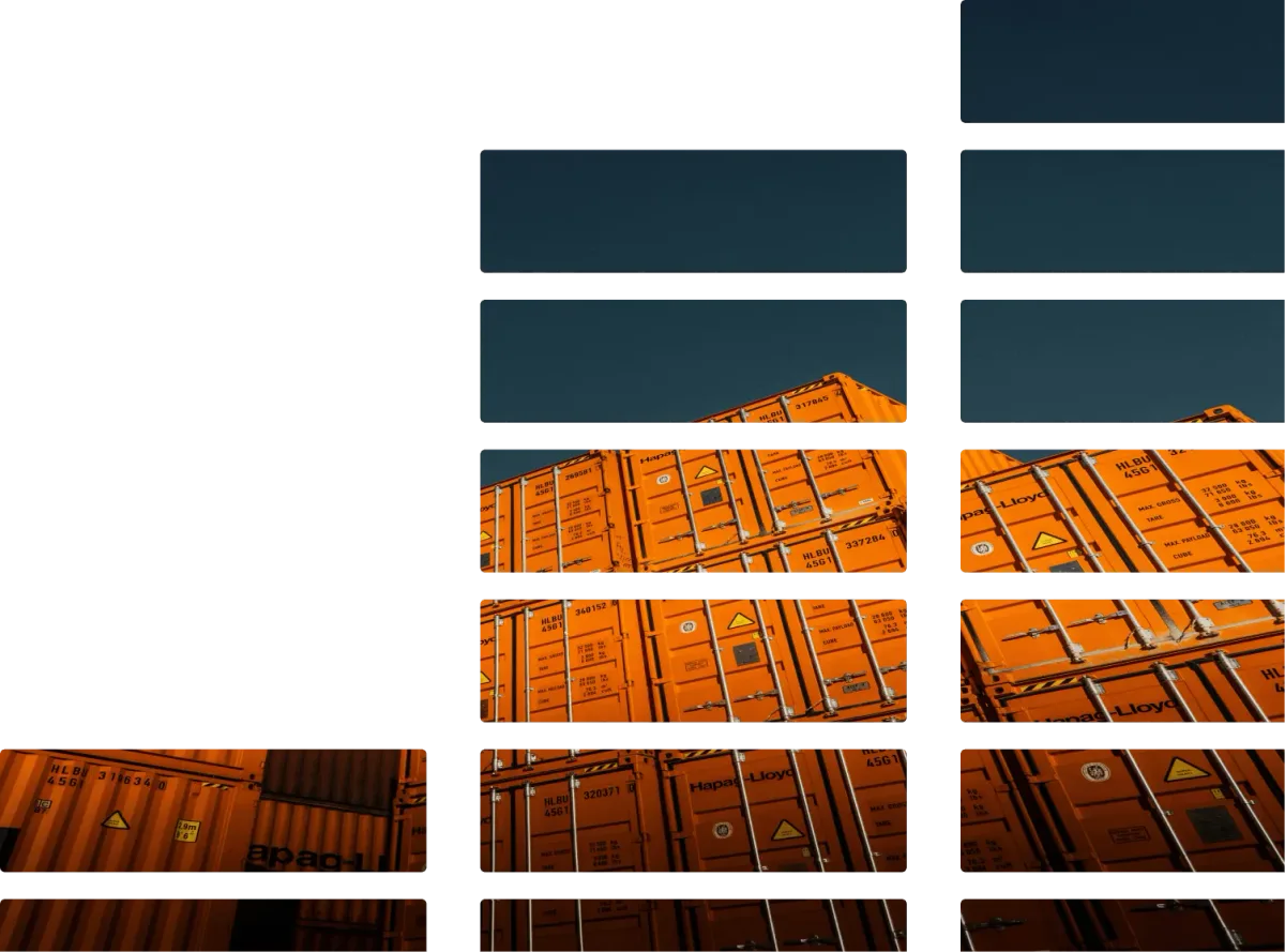 Photo de containers orange montrant la spécialisation de Ovrsea en tant de commissionnaire de transport.